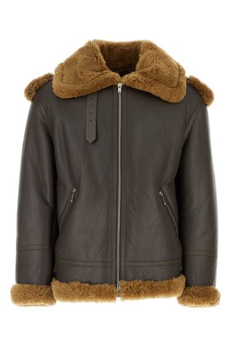 Burberry Dark Brown Leather Jacket - Burberry - Modalova