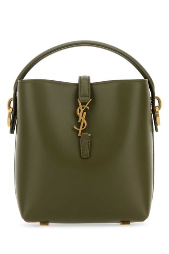 Khaki Leather Mini Le 37 Bucket Bag - Saint Laurent - Modalova