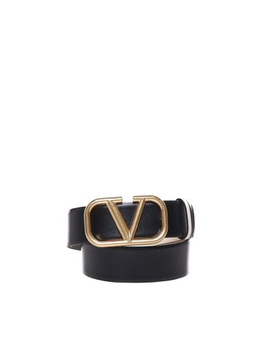 Reversible Vlogo Double Belt In Calfskin - Valentino Garavani - Modalova