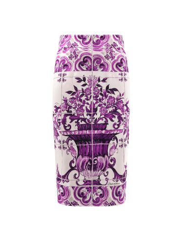 Maiolica Silk Pencil Skirt - Dolce & Gabbana - Modalova