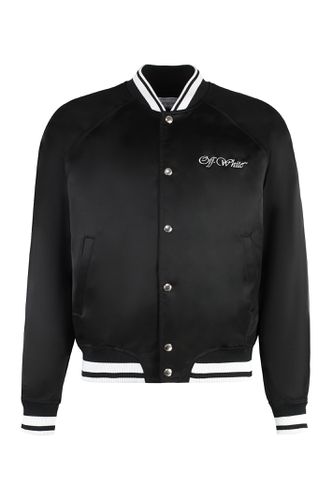 Off-White Satin Bomber Jacket - Off-White - Modalova