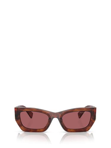 Mu 09ws Striped Tobacco Sunglasses - Miu Miu Eyewear - Modalova
