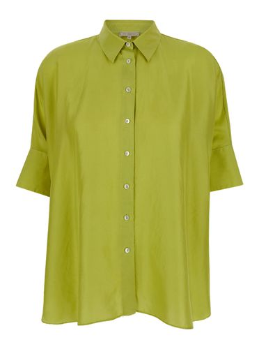 Green Bassano Short Sleeve Shirt In Silk Woman - Antonelli - Modalova
