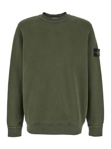 Crewneck Sweatshirt With Logo Patch In Cotton Man - Stone Island - Modalova