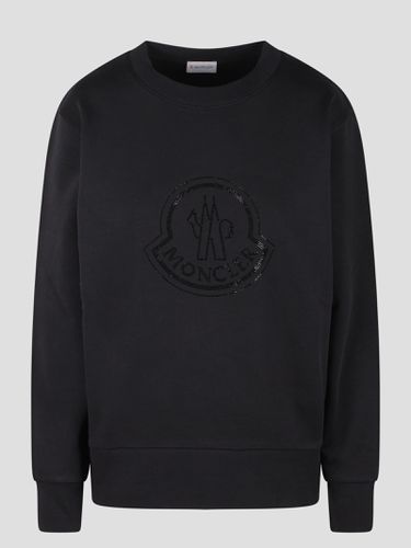 Moncler Strass Logo Sweatshirt - Moncler - Modalova