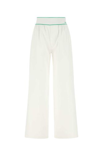 White Cotton Wide-leg Pant - Bottega Veneta - Modalova