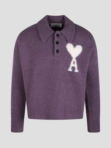 Off-white Ami De Coeur Polo Sweater - Ami Alexandre Mattiussi - Modalova