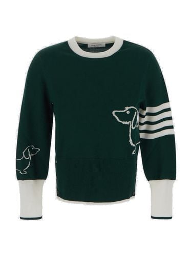 Long-sleeved Crewneck Knitted Jumper - Thom Browne - Modalova