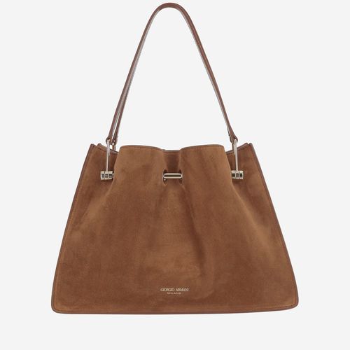 Small Suede Shopper Bag - Giorgio Armani - Modalova