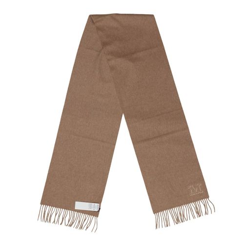 Logo Embroidered Fringed Edge Scarf - Max Mara - Modalova