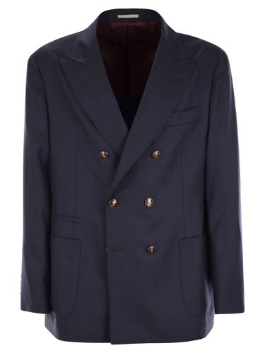 One-and-a-half-breasted Deconstructed Jacket In Virgin Wool - Brunello Cucinelli - Modalova