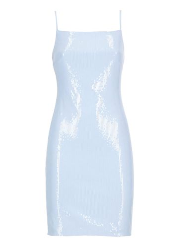 Mini Light Blue Dress With Sequins In Stretch Fabric Woman - Rotate by Birger Christensen - Modalova