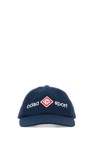Navy Blue Cotton Baseball Cap - Casablanca - Modalova