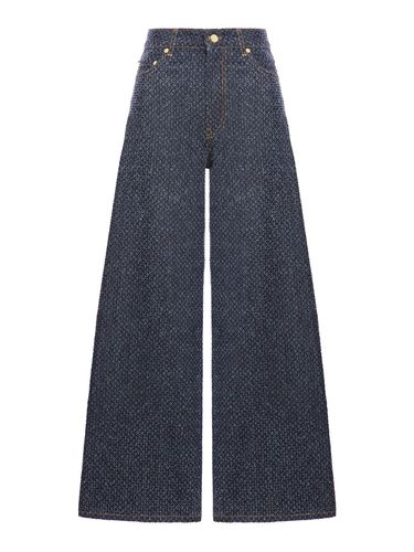 Ganni Dark Blue Fluffy Wide Jeans - Ganni - Modalova