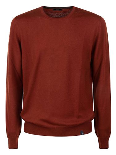 Padded Shoulder Rib Trim Sweater - Fay - Modalova