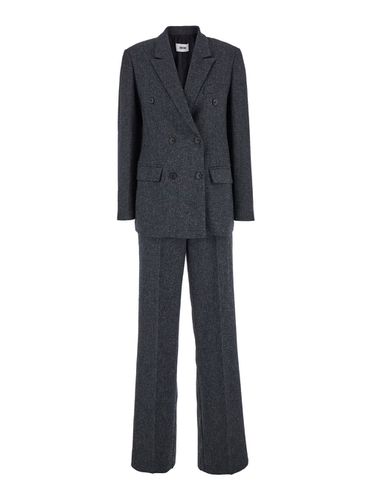 Double-breasted Suit With Notched Revers In Stretch Fabric Woman - Mauro Grifoni - Modalova