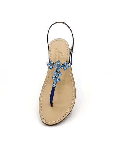 Navy Capri Square Jewel Sandals - Dea Sandals - Modalova