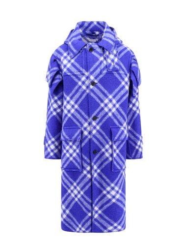 Burberry Check Long Buttoned Coat - Burberry - Modalova