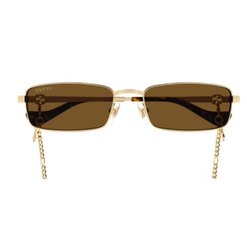 Gg1600s002 Gold Gold Brown - Gucci Eyewear - Modalova