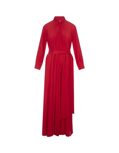 Silk Shirt Long Dress With Pleating - Kiton - Modalova