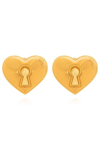 Logo-engraved Heart Clip-on Earrings - Moschino - Modalova