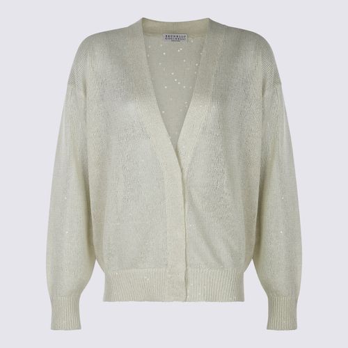 Grey Linen And Silk Knitwear - Brunello Cucinelli - Modalova