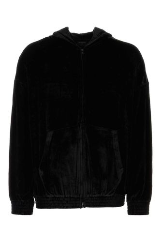 Black Velvet Oversize Sweatshirt - Balenciaga - Modalova