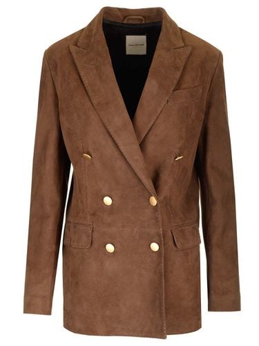 Josie Doble Breasted Nut Suede Jacket - Tagliatore - Modalova