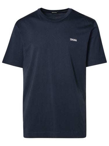 Zegna Blue Cotton T-shirt - Zegna - Modalova