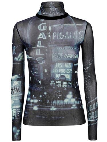 Pigalle-printed High-neck Mesh T-shirt - Jean Paul Gaultier - Modalova