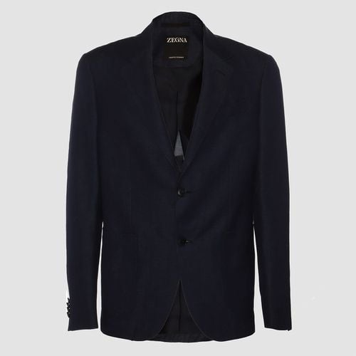 Zegna Blue Blazer - Zegna - Modalova