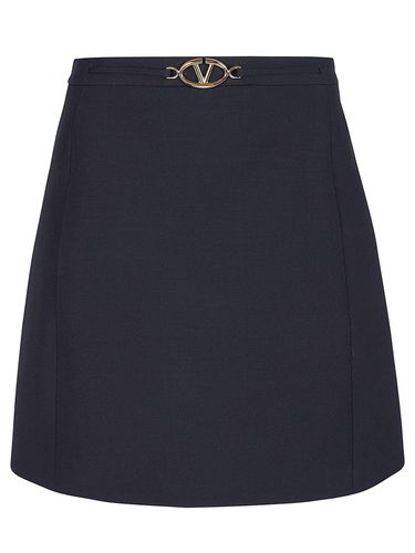 Logo Plaque High Waist A-line Skirt - Valentino - Modalova