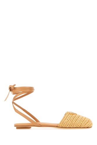 Prada Beige Raffia Sandals - Prada - Modalova