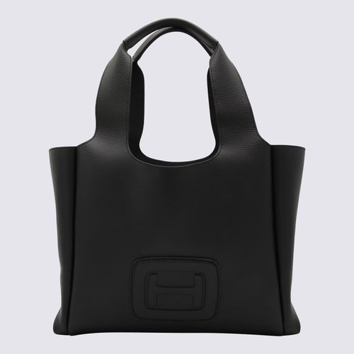 Hogan Black Leather Tote Bag - Hogan - Modalova