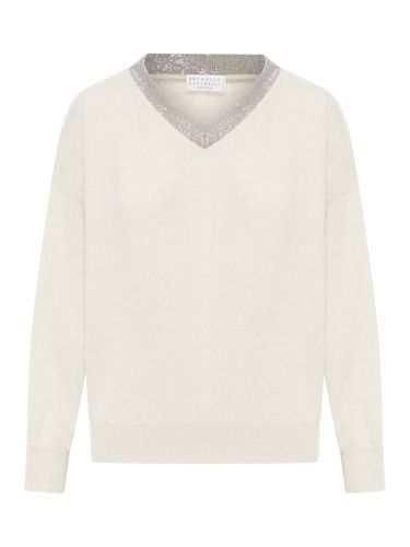 Sweater With Decoration - Brunello Cucinelli - Modalova