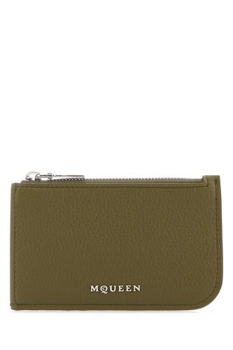 Army Green Leather Card Holder - Alexander McQueen - Modalova