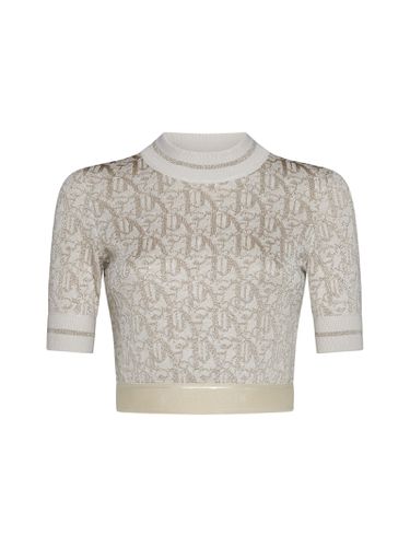 Monogram Cropped Top In Lurex Knit - Palm Angels - Modalova