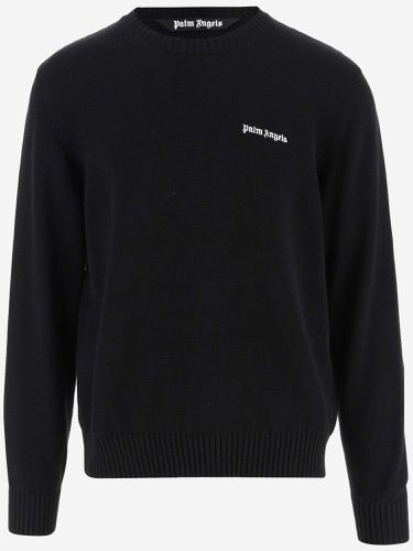 Cotton Sweater With Logo - Palm Angels - Modalova