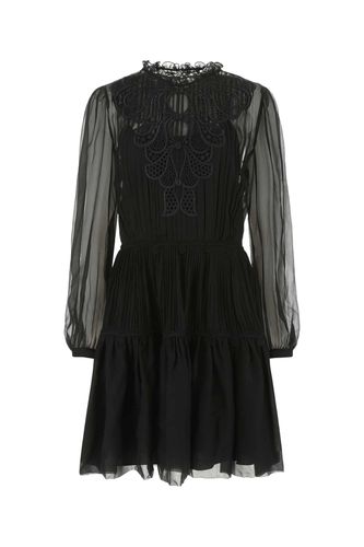 Black Chiffon Mini Dress - Alberta Ferretti - Modalova