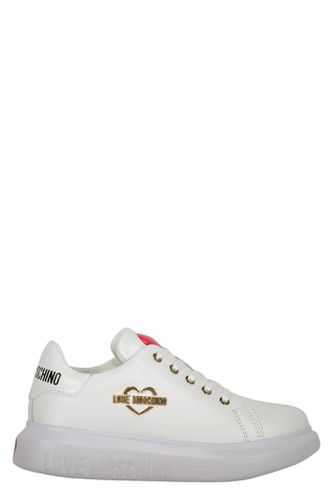 Logo Detail Leather Sneakers - Love Moschino - Modalova