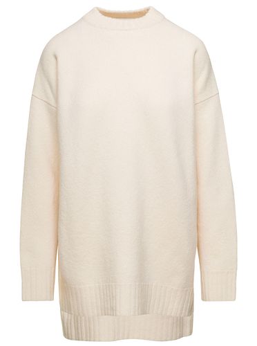 Oversized Crewneck Sweater With Shorter Hem At The Front In Wool Woman - Jil Sander - Modalova