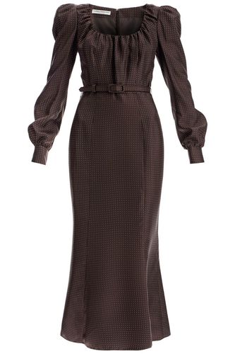 Brown Silk Twill Long Dress - Alessandra Rich - Modalova