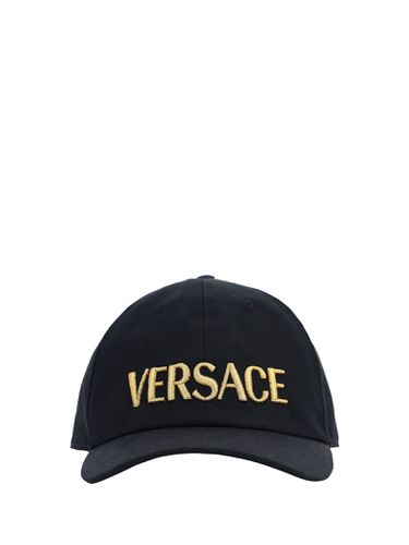Versace Black Cotton Hat - Versace - Modalova