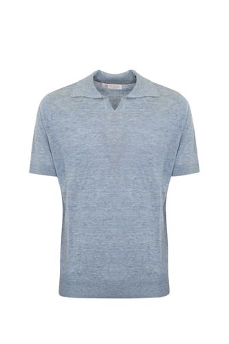 Linen Blend Polo Shirt - Brunello Cucinelli - Modalova