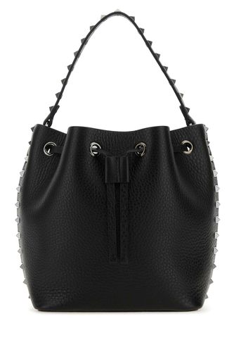 Black Leather Rockstud Bucket Bag - Valentino Garavani - Modalova