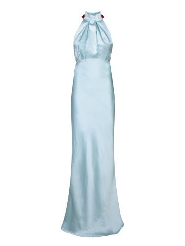 Saloni Light Blue Halter Long Dress - Saloni - Modalova