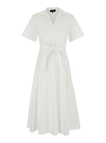 Dress With French Collar And Removable Waist Belt In Linen Blend Woman - Theory - Modalova