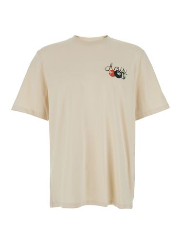 Pool Cue Crewneck T-shirt With Logo Detail On The Front And Maxi Logo Print On The Rear In Cotton Man - AMIRI - Modalova