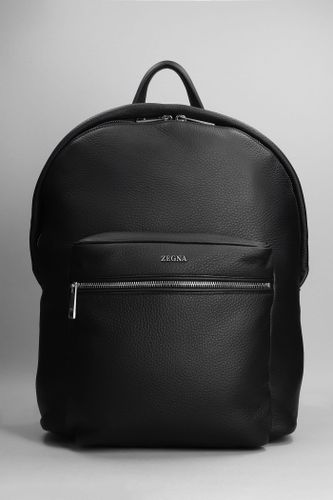 Zegna Backpack In Black Leather - Zegna - Modalova