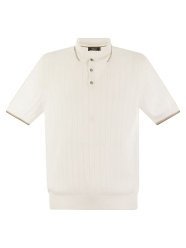 Polo Shirt In Pure Cotton Crepe Yarn With Flat Rib - Peserico - Modalova